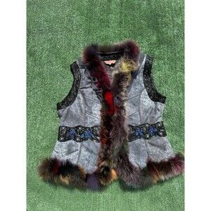 Pretty Angel Fashion Faux Fur Vest Women size XL Colorful
